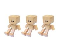 Shaking Wooden Man Figurine, Handmade Shaking Feet Wooden Doll, Funny Wood Desktop Decor, Car Ornaments, For Home Car Office, Creative Gifts (3 Pcs D)