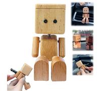 Shaking Wooden Man Figurine,Handmade Shaking Feet Wooden Doll,Funny Wood Desktop Decor,Car Ornaments Action Figure,Creative Car Dashboard Decorations for Travel,Commutes