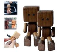 Shaking Wooden Man Figurine,Handmade Shaking Feet Wooden Doll,Funny Wood Desktop Decor,Car Ornaments Action Figure,Creative Car Dashboard Decorations for Travel,Commutes