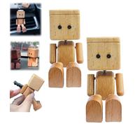 Shaking Wooden Man Figurine,Handmade Shaking Feet Wooden Doll,Funny Wood Desktop Decor,Car Ornaments Action Figure,Creative Car Dashboard Decorations for Travel,Commutes