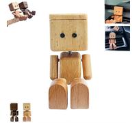 Shaking Wooden Man Figurine,Handmade Shaking Feet Wooden Doll,Handmade Car Ornaments Action Figure,Creative Gifts Commutes with Multiple Magnetic Decorations,Portable Dashboard Car Accessories