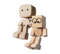 Shaking Wooden Man Figurine, Handmade Shaking Feet Wooden Doll Ornament, Funny Shake Doll Ornaments, Creative Handmade Woodens Figurines for Car Dashboard, Desktop & Gifting Decor (A+C)