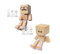 Shaking Wooden Man Figurine, Handmade Shaking Feet Wooden Doll Ornament, Funny Shake Doll Ornaments, Creative Handmade Woodens Figurines for Car Dashboard, Desktop & Gifting Decor (A+D)