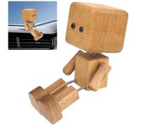 Shaking Wooden Man Figurine, Handmade Shaking Wooden Man for Car, Desk Accessories for Men, Funny Interior Car Ornaments, Creative Gift for Drivers, Friends, Colleagues