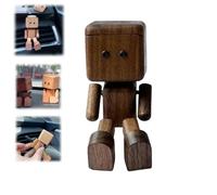Shaking Wooden Man Figurine,Shaking Feet Wooden Doll Aromatherapy Car Fragrance Diffuser,Funny Wood Desktop Decor,Creative Car Dashboard Decorations for Travel,Commutes