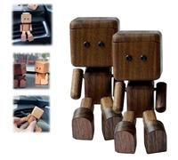 Shaking Wooden Man Figurine,Shaking Feet Wooden Doll Aromatherapy Car Fragrance Diffuser,Funny Wood Desktop Decor,Creative Car Dashboard Decorations for Travel,Commutes