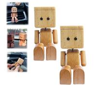 Shaking Wooden Man Figurine,Shaking Feet Wooden Doll Aromatherapy Car Fragrance Diffuser,Funny Wood Desktop Decor,Creative Car Dashboard Decorations for Travel,Commutes