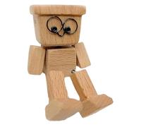 Shaking Wooden Man Figurine, Tabletop Decor, Creative Statue, Handcrafted Strong Wood, Lightweight Design, for Car Dashboard, Study, Shelf Display, Desk, Bedroom, Living Room, Home