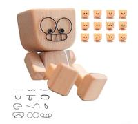 Shaking Wooden Man Figurine With Aromatherapy Slot - Interactive Motion Decoration For Car Dashboard, Desk Or Shelf | Handmade 360° Swivel Feet Doll