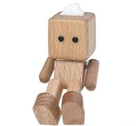 Shaking wooden man figurine with interactive rocking motion, handmade to bring cheerful movement and charm to car dashboards, desks, and travel environments (B)