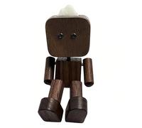 Shaking Wooden Man Figurine, Wooden Desk Buddy, The Tiny Woodens Man With Wobbly Legs, Little Shaking Feet For Car, Travel Commutes & Home Desk Accessories For Men (-No expressions,with Fragrance)