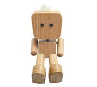 Shaking Wooden Man Figurine, Wooden Desk Buddy, The Tiny Woodens Man With Wobbly Legs, Little Shaking Feet For Car, Travel Commutes & Home Desk Accessories For Men (A-No expressions,with Fragrance)