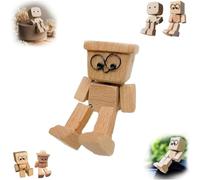 Shaking Wooden Man, Shaking Feet Wooden Doll, Car Air Freshener,Handmade Wood Shake Auto Ornament,Fun Car Dashboard Decorations for Travel, Commutes & Home (B)