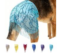 Shakir Shake Wiggle Boxerdog Belly Dance Skirt - HIPS Don't Lie Dog Costume with Sequin Waist Chain Hip Curtain, Puppy Animal Hip Shaking Outfit (A1)