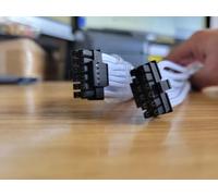 Shakmods 12VHPWR PCIe Modular PSU Adapter Cable with 2 clear cable combs 60cm