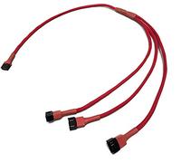 Shakmods 4 pin PWM Fan to 3 ways Y Splitter 60cm Red Sleeved Extension Cable