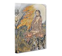 Shakyamuni Conquering The Demons By Kawanabe Kyosai Canvas Print | Gallery Wrapped 30mm Frame Wall Art | 20x14 inches | Ready to Hang | Asian Picture | Living Room Bedroom Lounge Office