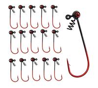 Shakyhead Jig Hooks Fishing Hook 15pcs/box Football Jig Head Worm Lure Fishing Jigs Barb Hook for Bass Fishing(1/8oz-15pcs)