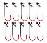 Shakyhead Jig Hooks Fishing Lures - 10pcs Football Jigs Head Wobble Head Jig with Screw Lock Barbed Hooks for Bass Fishing 1/16oz,1/8oz,1/4oz (1/4oz-10pcs)