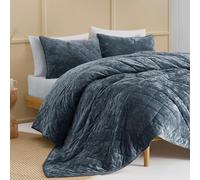 SHALALA NEW YORK Lightweight Summer Quilt,King Bedding Quilt Sets,Velvet Comforter,Luxury Diamond Quilted Bedspread Coverlet with Soft Brushed Microfiber Back (Rainstom Blue,King Size)
