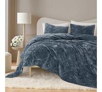 SHALALA NEW YORK Lightweight Summer Quilt,King Bedding Quilt Sets,Velvet Comforter,Luxury Diamond Quilted Bedspread Coverlet with Soft Brushed Microfiber Back (Rainstom Blue,King Size)
