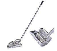 Shaledig Sand Scoop for Metal Detecting, 304 Stainless Steel Shovel Scoop for Metal Detecting for Adults, Rust-Proof Sand Scoops for Treasure Hunting, Handheld with Long Steel Handle Pole Design