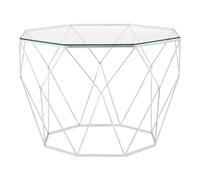 Shalimar Coffee Table - Glass Octagonal with Chrome Base
