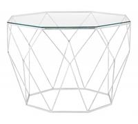 Shalimar Glass Octagonal Coffee Table with Chrome Base