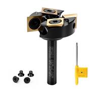 SHALL 1/4" Shank Spoilboard Surfacing Router Bits, CNC Slab Flattening Router Bits with 4 Indexable Carbide Inserts, Woodworking Planer Milling Cutter Tool for Wood, MDF, Plywood