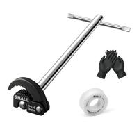 Shall 11'' Basin Wrench, Adjustable Sink Wrench, Full Polished Tap Nut Spanner with 3/8'' to 1-1/4''(10-32 mm) Jaw Capacity for Hard to Reach Spaces