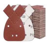 SHALL 120-piece Mouse Sander Pads, Hook and Loop Sanding Pads, grits 40/60/80/120/180/240, Suitable for Sander