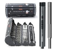 SHALL 127Pcs Mini Electric Screwdriver Set, 120Pcs S2 Bits, with Pen-Type Electric and Manual Screwdrivers for Laptop, iPhone, Glasses and Electronics