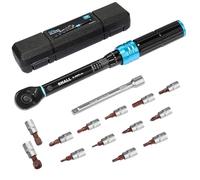 SHALL-15-Piece 1/4" Torque Wrench Set, (5-25Nm) Dual Direction Adjustable 72 Tooth for Bike and Motorcycle Maintenance,with Extension Pole and Storage Box