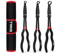 SHALL 3-Piece Long Reach Needle Nose Pliers Set - Long Nose Pliers & Hose Clamp Pliers Tool Set for Mechanics, DIY, Automotive Repair