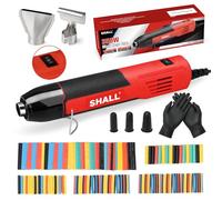 SHALL 350W Mini Heat Gun Set, Portable Hot Air Gun with Reflector Nozzle & Foldable Stand, 2 Temperature Settings 230℃/400℃, for Crafts, Shrink Wrap, Ink Drying