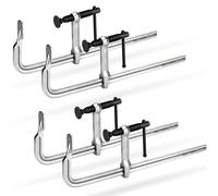 SHALL 4-Pack Bar Clamps Set, 12-Inch Light-Duty Drop Forged Steel Bar Clamps, Steel F Clamps with Max 450Lbs Load Limit for Welding, Woodworking,