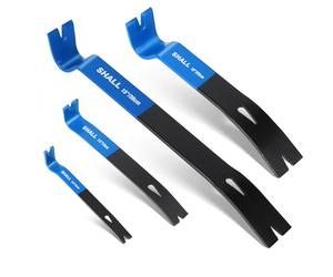 SHALL 4-Piece Flat Pry Bar Set -15" 10" 7.5" 5.5", Heavy Duty & Mini Nail Puller Crowbar, Utility Claw Bar, Wonder Bar, High-Carbon Steel Flat Bar Tool for Home Remolding & Woodworking,DIY