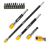 SHALL 4PC Magnetic Drill Bit & Screwdriver Bit Holder Set - for Impact Driver, Drill Bit Extension, with 10PC Bits - Strong Magnetic Holding, High-Torque Professional Fastenin