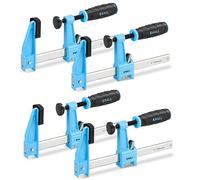 SHALL 6-Inch(15.24cm) Steel Bar Clamps Set, 4-Pack Medium-Duty Quick-Release F Clamps, 600 Lbs Load Limit for Woodworking, Metal Working, DIY and Crafts