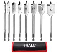 SHALL 8-Piece Wood Spade Drill Bits Set, 1/4 Inch