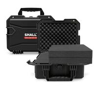 Shall Hard Protective Case L Size, Waterproof Dustproof Shockproof Flight Case with Custom Foam Insert, Pelican case for Camera Tool Electronics Instrument,Black, 13.78 x 11.42 x 5.91 inches