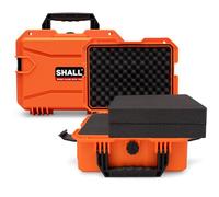 Shall Hard Protective Case L Size, Waterproof Dustproof Shockproof Flight Case with Custom Foam Insert, Pelican case for Camera Tool Electronics Instrument,Orange, 13.78 x 11.42 x 5.91 inches