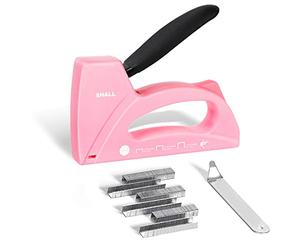 SHALL Light Duty Staple Gun for Wood - Pink Upholstery Staple Gun with 1600pcs JT21 Staples 1/4, 5/16, 3/8 inch and Staple Remover - Women Staple Gun for Crafts, Fabric Stapler Gun for DIY