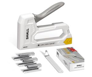 SHALL Light Duty Staple Gun for Wood，White Upholstery Staple Gun with 1600pcs JT21 Staples 1/4, 5/16, 3/8 inch and Staple Remover - Fabric Stapler Gun for Crafts, DIY, Decoration
