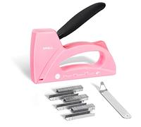 SHALL Light Duty Staple Gun for Wood - Pink Upholstery Staple Gun with 1600pcs JT21 Staples 1/4, 5/16, 3/8 inch and Staple Remover - Women Staple Gun for Crafts, Fabric Stapler Gun for DIY, Decoration