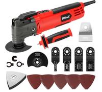 SHALL Oscillating Tool, 300W Oscillating Multitool Kit with 3° Oscillation Angle, Quick Change & Kickback Protection, 6 Variable Speeds, Auxiliary Handle, 40 Pcs Saw Accessories