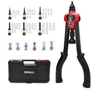 SHALL Rivet Nut Tool Kit, 14"（35cm） Rivnut Tool Kit,with M3 M4 M5 M6 M8 M10 6 Metric Mandrels Heat and 60PCS Rivet Nuts,with Hand-held Storage Box