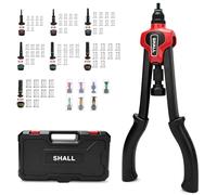 SHALL Rivet Nut Tool Kit, 16" (40.6cm) Rivnut Tool Kit,with M3 M4 M5 M6 M8 M10 M12 7 Metric Mandrels Heat and 70PCS Rivet Nuts,with Hand-held Storage Box