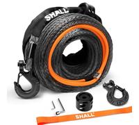 SHALL Towing Straps & Ropes, 1/2" x 92FT(12mm x 28M) long Synthetic Winch Rope，16 Ton (35500Lbs), Protective Sleeve & Forged Winch Hook & Safety Pull Strap