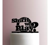 Shall We Play - Acrylic Cake Topper 6 Inch Width/Yellow